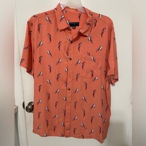 Jimmy Buffett Margaritaville Men’s XXL short Sleeve Button Up Parrot print shirt
